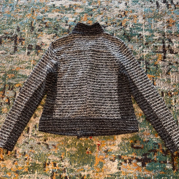 NWOT Lucky Brand Black and Gray Tweed Moto Blazer, Size Medium - Picture 5 of 13